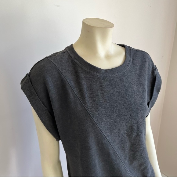 Nwt Anthropologie Pilcro Tie-Front Tee Oxford Gray Black XS - Picture 10 of 16
